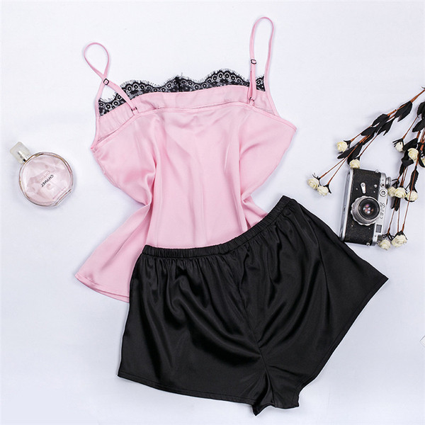 Kétrészes, csipkés női nyári pizsama