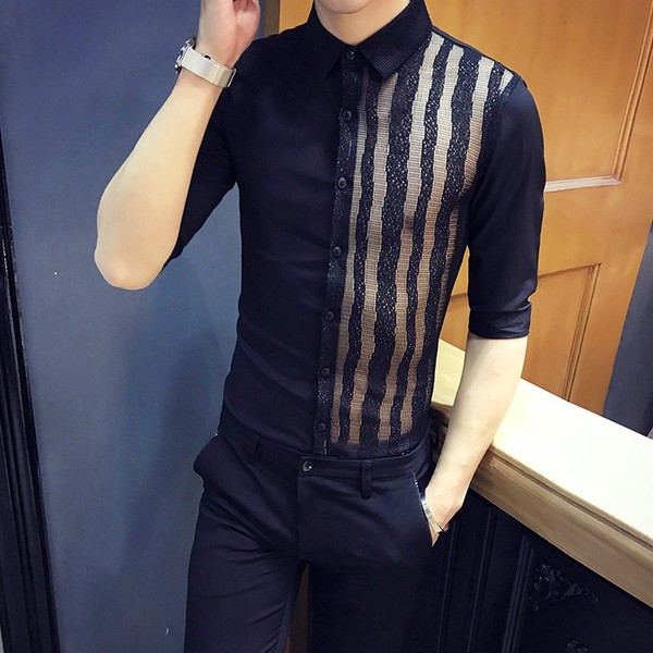 ÚJ modell elegáns férfi ing klasszikus gallérral és 3/4