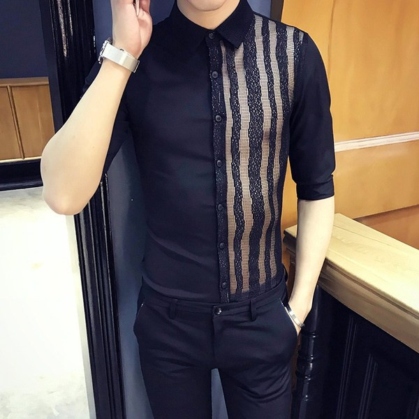 ÚJ modell elegáns férfi ing klasszikus gallérral és 3/4