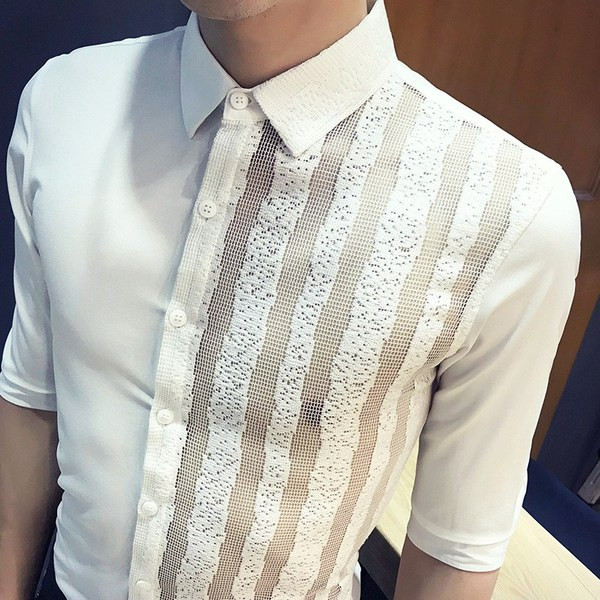 ÚJ modell elegáns férfi ing klasszikus gallérral és 3/4