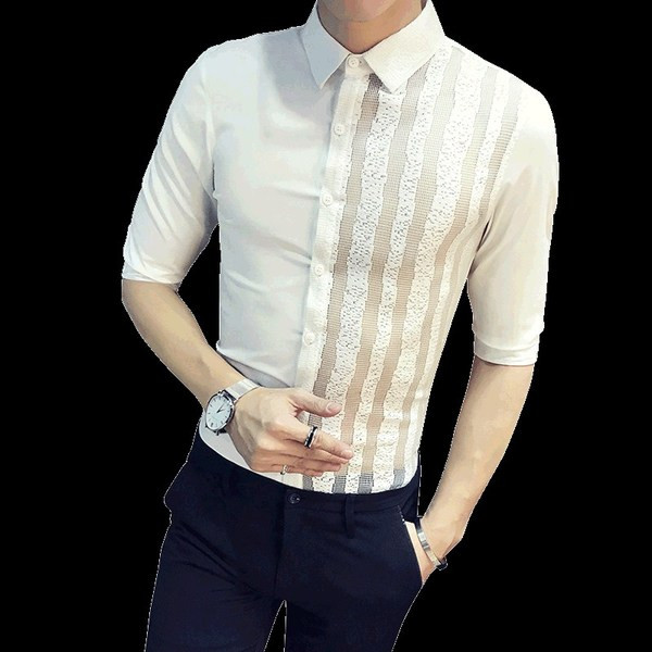 ÚJ modell elegáns férfi ing klasszikus gallérral és 3/4