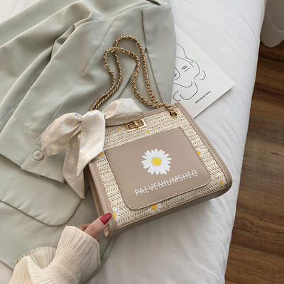 Ženska torba na rame s trakom cvijeća