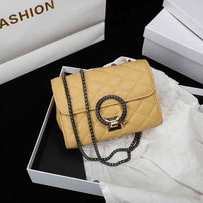 Új modell női táska fém díszítéssel és dupla lánccal