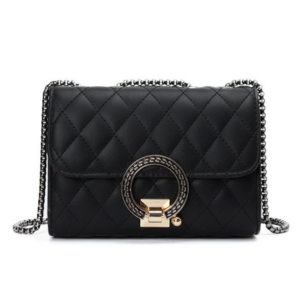 Új modell női táska fém díszítéssel és dupla lánccal