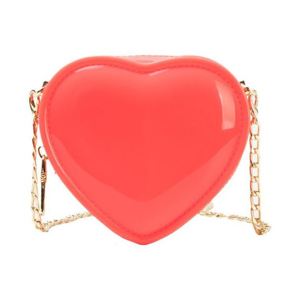 Modern női táska szív alakú fémlánccal