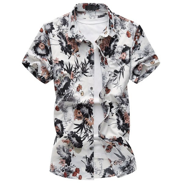 Alkalmi férfi ing klasszikus gallérral és virágmintával