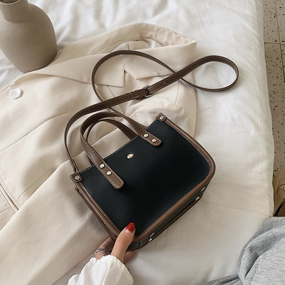 Σύγχρονη γυναικεία τσάντα με μακριά και κοντή λαβή από οικολογικό δέρμα