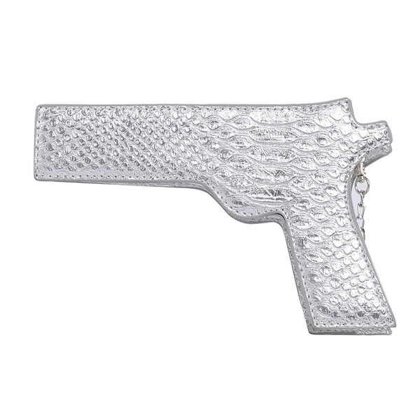 Modern női táska pisztoly alakú fémlánccal