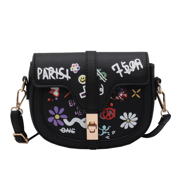 Női táska fém csattal és hosszú füllel, öko bőrből