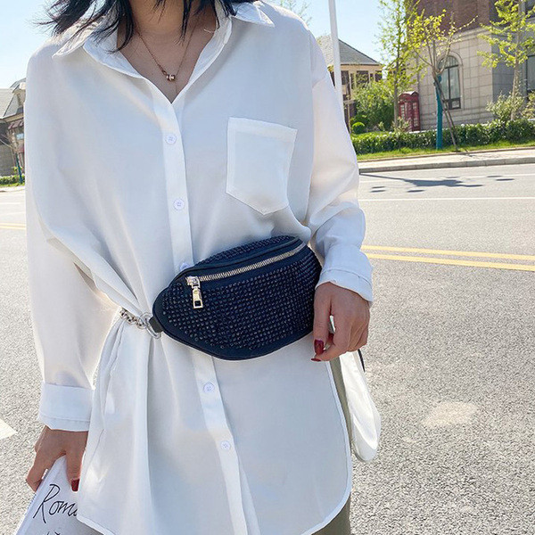 Új modell női váll- és deréktáska kövekkel