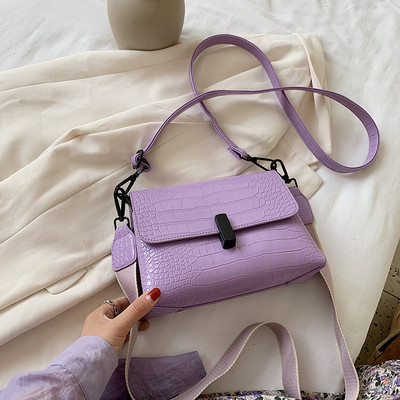 Γυναικεία τσάντα με υφασμάτινη λαβή από οικολογικό δέρμα