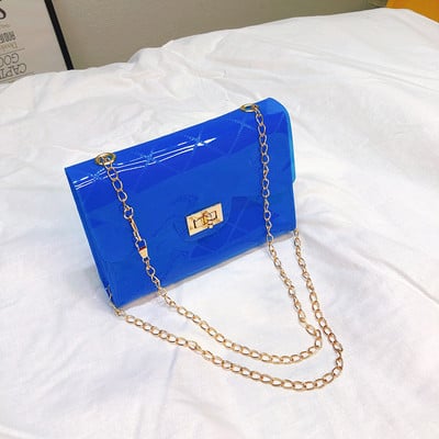 Női szilikon válltáska fém lánccal