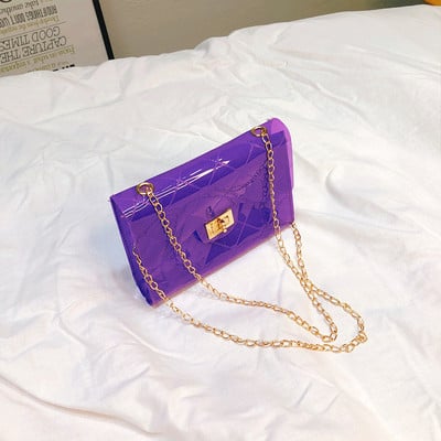 Női szilikon válltáska fém lánccal