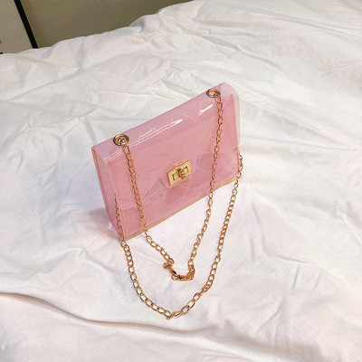 Női szilikon válltáska fém lánccal