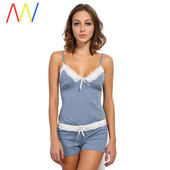 Ležerna ženska pidžama s dvodijelnom čipkom