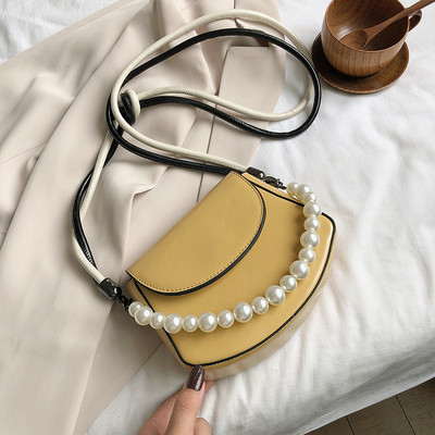 Női mindennapi táska gyöngyökkel és hosszú füllel több színben