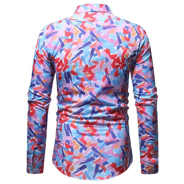 Klassikalise krae ja mustriga suvine meestesärk