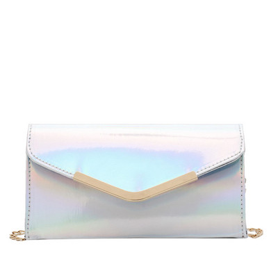 Női estélyi táska fémlánccal - téglalap alakú