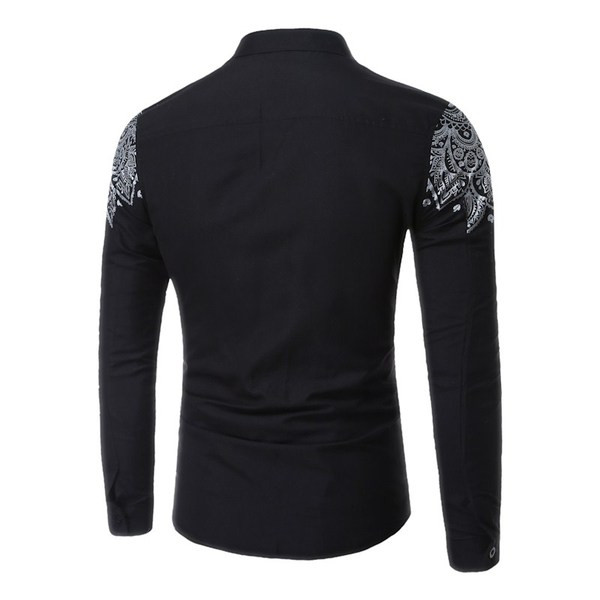 Elegáns férfi ing klasszikus gallérral és mintával