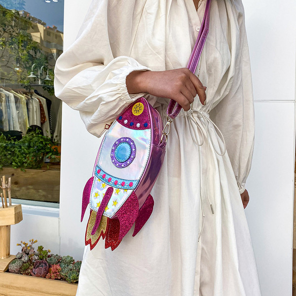 Παιδική τσάντα νέο μοντέλο για κορίτσια σε σχήμα πυραύλου