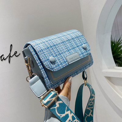 Modern női táska hosszú textil fogantyúval