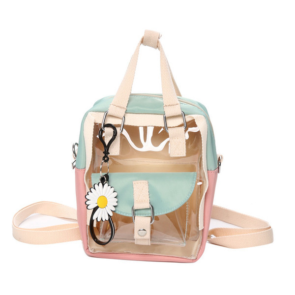 Σύγχρονη γυναικεία τσάντα με κοντές και μεγάλες λαβές σε κίτρινο και πράσινο χρώμα