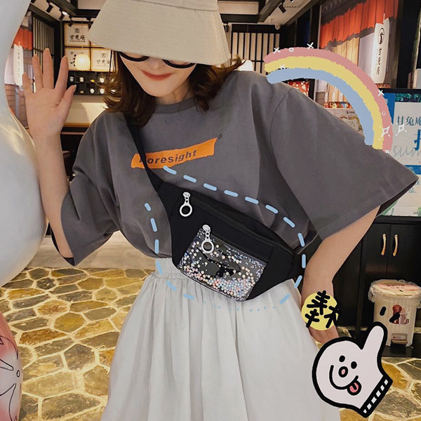 Modern női deréktáska cipzárral