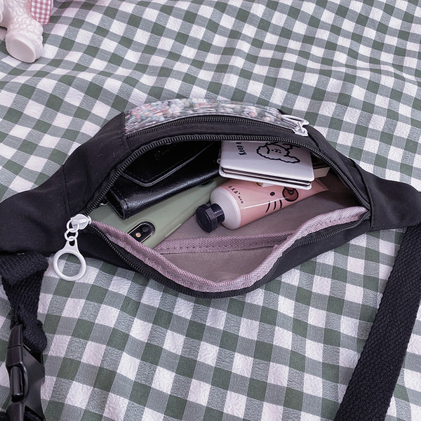 Modern női deréktáska cipzárral