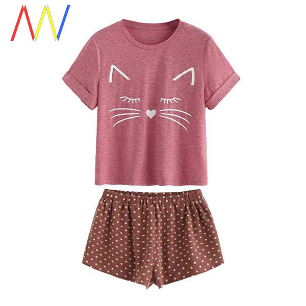 Alkalmi női pizsama mintával