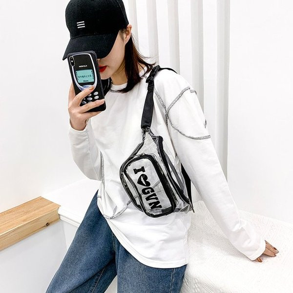 Γυναικεία τσάντα σιλικόνης με τύπωμα κατάλληλο για τη μέση και τον ώμο