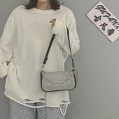 Jauna modeļa sieviešu soma ar garu rokturi un akmeņiem