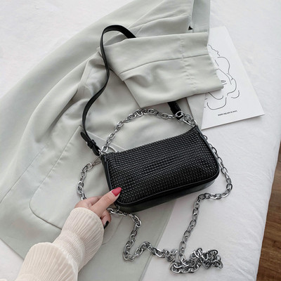 Jauna modeļa sieviešu soma ar garu rokturi un akmeņiem