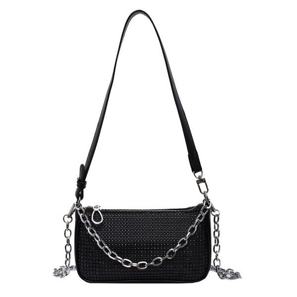 Jauna modeļa sieviešu soma ar garu rokturi un akmeņiem