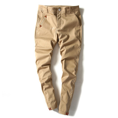 Ikdienas vīriešu garo džinsu vienkrāsains modelis ar kabatām