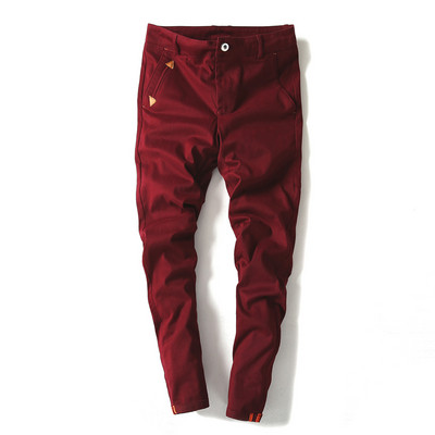 Ikdienas vīriešu garo džinsu vienkrāsains modelis ar kabatām