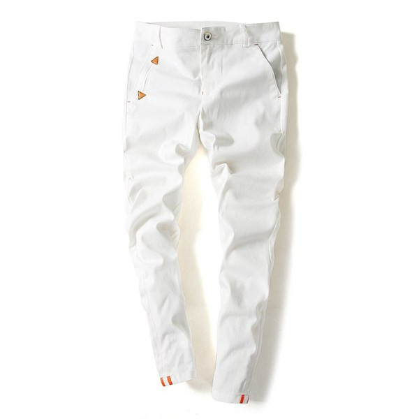 Ikdienas vīriešu garo džinsu vienkrāsains modelis ar kabatām