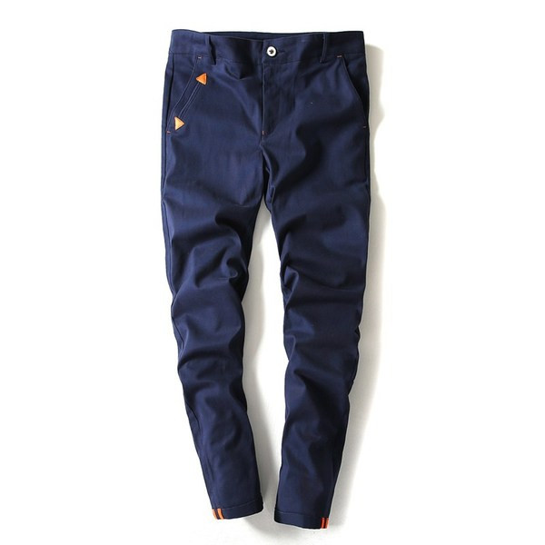 Ikdienas vīriešu garo džinsu vienkrāsains modelis ar kabatām