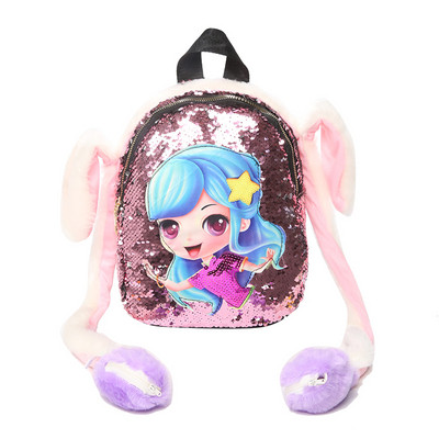 Moderna sieviešu mugursoma ar 3D elementiem un fliteriem