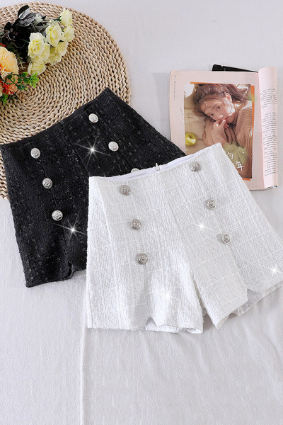 Moderne ženske kratke hlače s visokim strukom i gumbima