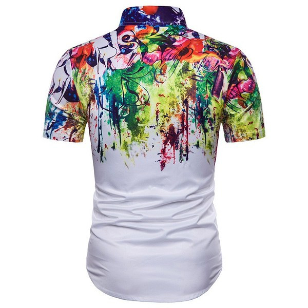 ΝΕΟ μοντέλο με χρωματιστό πουκάμισο με κλασικό κολάρο και κοντά μανίκια