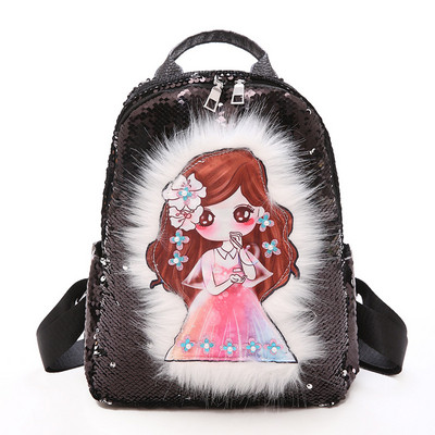 Jauna modeļa bērnu mugursoma ar fliteriem - meitenēm