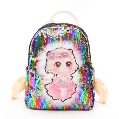 Jauna modeļa bērnu mugursoma ar fliteriem - meitenēm