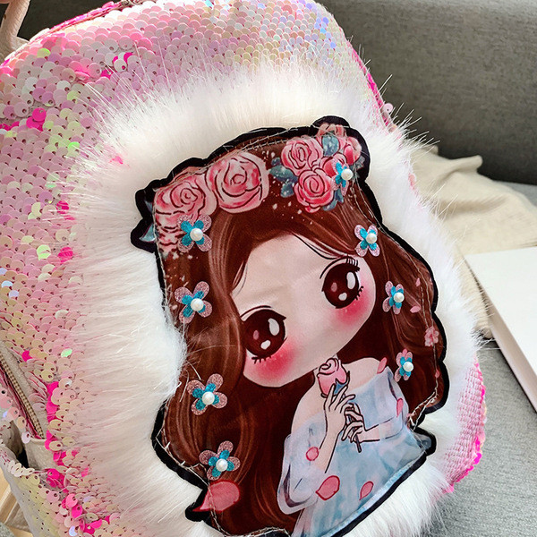 Jauna modeļa bērnu mugursoma ar fliteriem - meitenēm