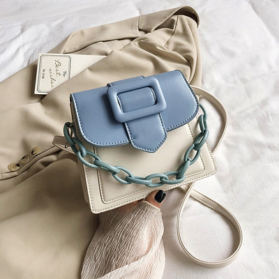 Sieviešu ādas soma ar īsu un garu ķēdīti