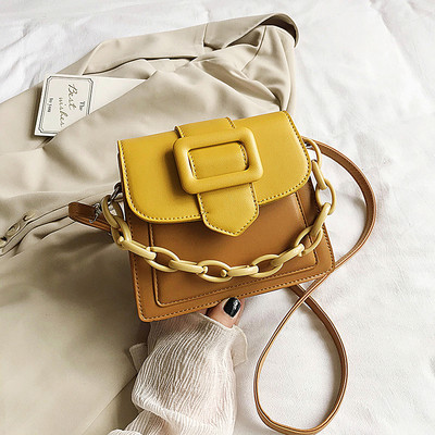 Sieviešu ādas soma ar īsu un garu ķēdīti