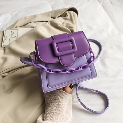 Sieviešu ādas soma ar īsu un garu ķēdīti