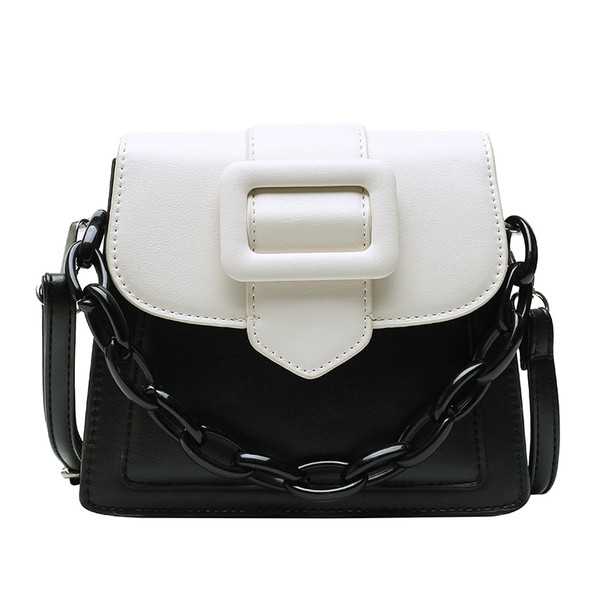 Sieviešu ādas soma ar īsu un garu ķēdīti