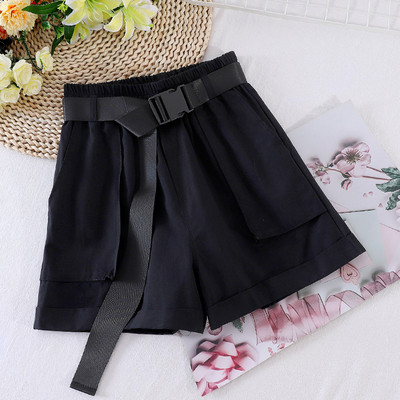 Vabaaja naiste lühikesed püksid vöö ja taskutega