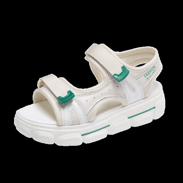 Sieviešu ikdienas sandales ar plakanu zoli baltā un melnā krāsā