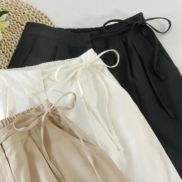 Ikdienas sieviešu šorti ar augstu vidukli un saitēm